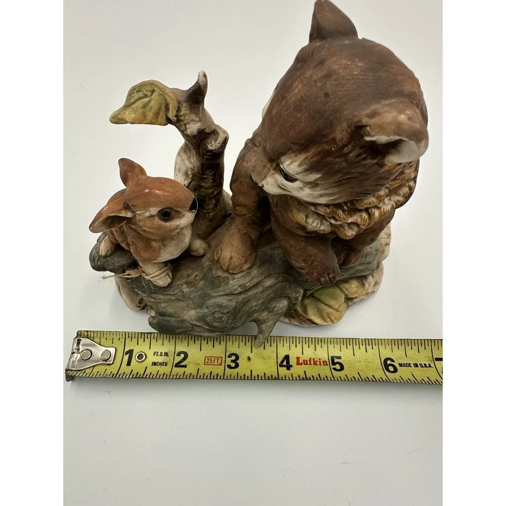 Vintage‎ UCAGCO Japan Bear & Rabbit Figurine Ceramic Animal Woodland Scene 6